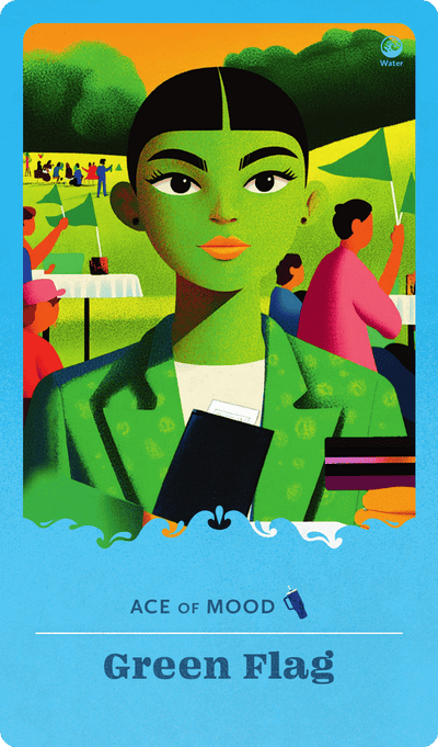 Green Flag tarot card