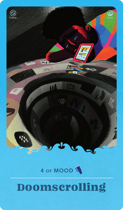 Doomscrolling tarot card