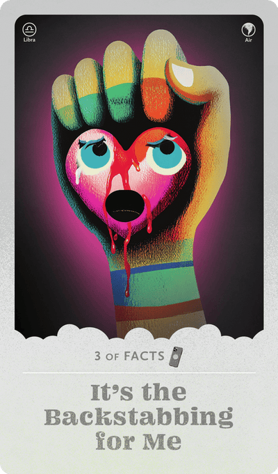 It's the Backstabbing for Me tarot card